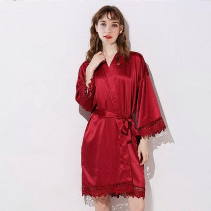 Peignoir Kimono Rouge-Peignoir Avenue