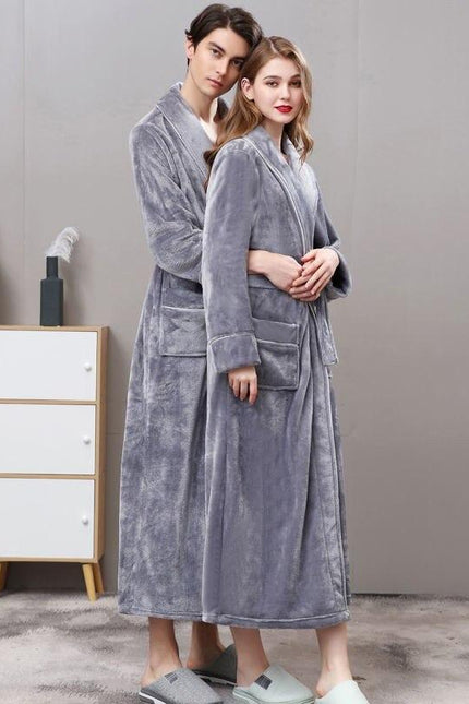 Naisten Harmaa Fleece Kylpytakki