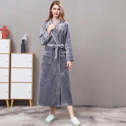 Peignoir Polaire Femme Gris