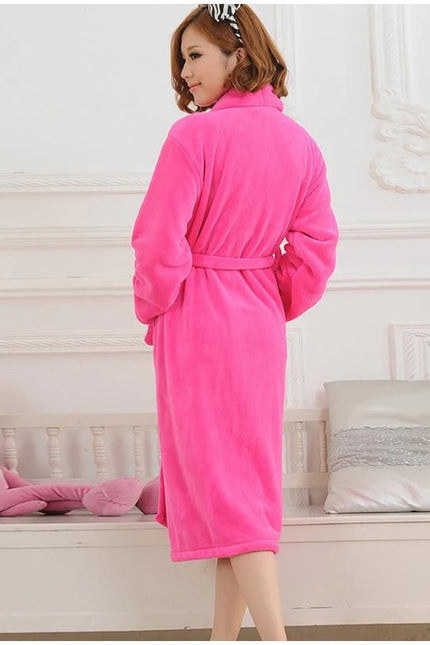 Naisten Fuksia Fleece Kylpytakki