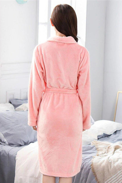 Vaaleanpunainen Fleece Kylpytakki