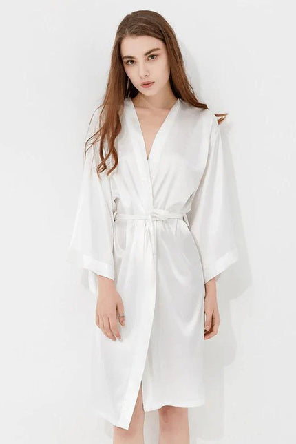 Peignoir Satin Blanc