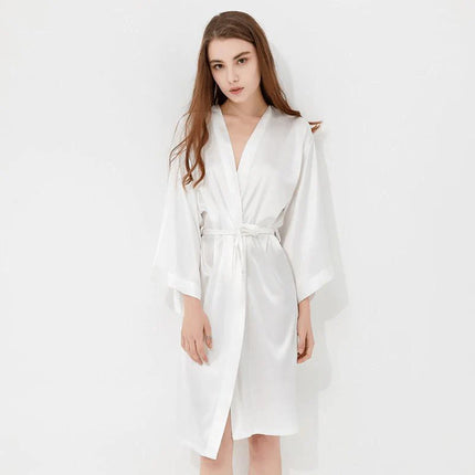 Peignoir Satin Blanc