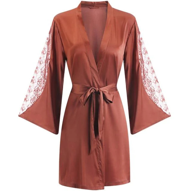 Peignoir Satin Femme Contemporain-Peignoir Avenue