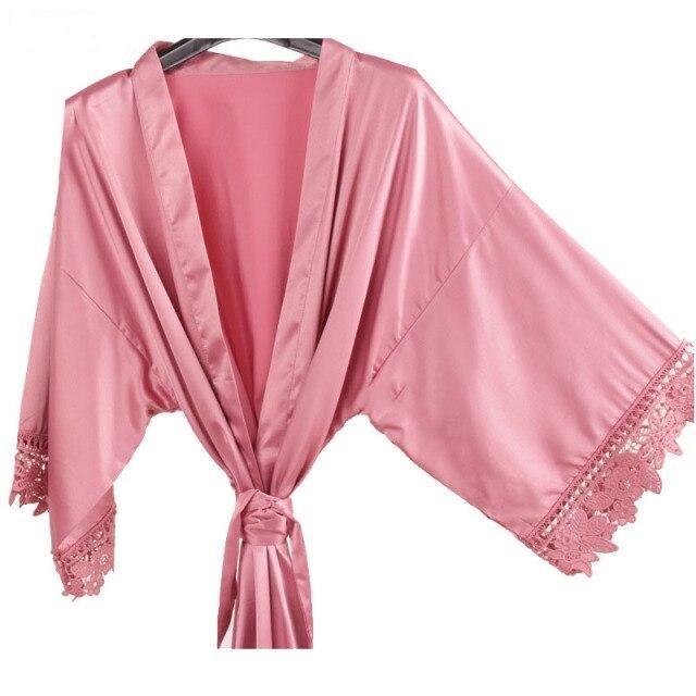 Peignoir Satin Roses Bonbon
