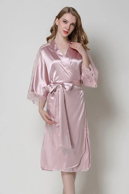 Peignoir Satin Rose Pale