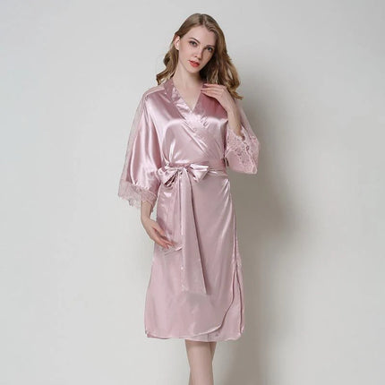 Peignoir Satin Rose Pale