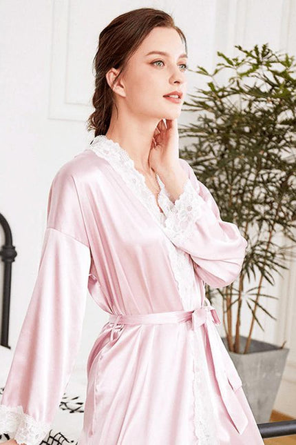 Peignoir Satin Rose Pastel