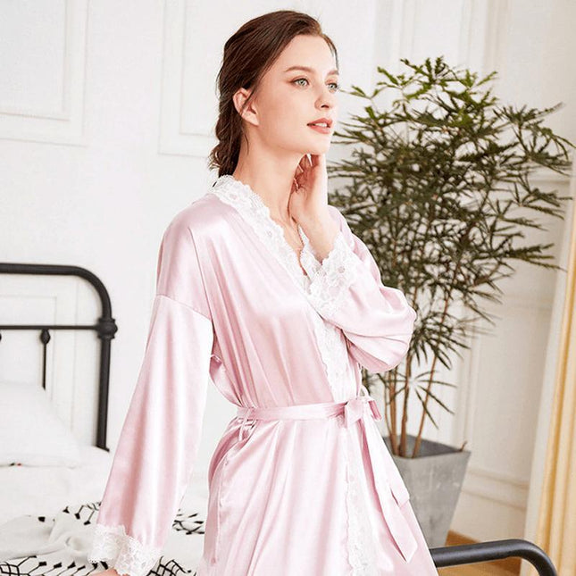 Peignoir Satin Rose Pastel