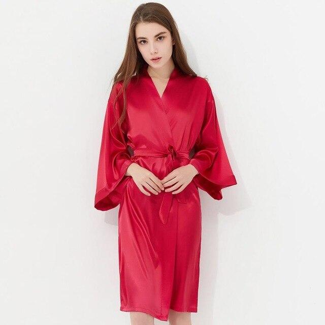 Peignoir Satin Rouge Cerise
