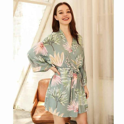Peignoir Satin Vert