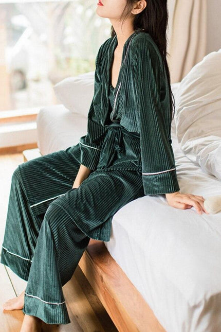 Naisten Vihreä Sametti Pyjama
