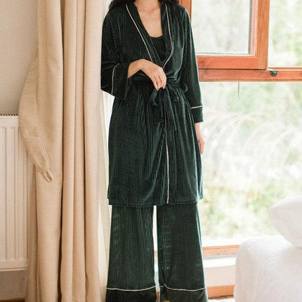 Naisten Vihreä Sametti Pyjama