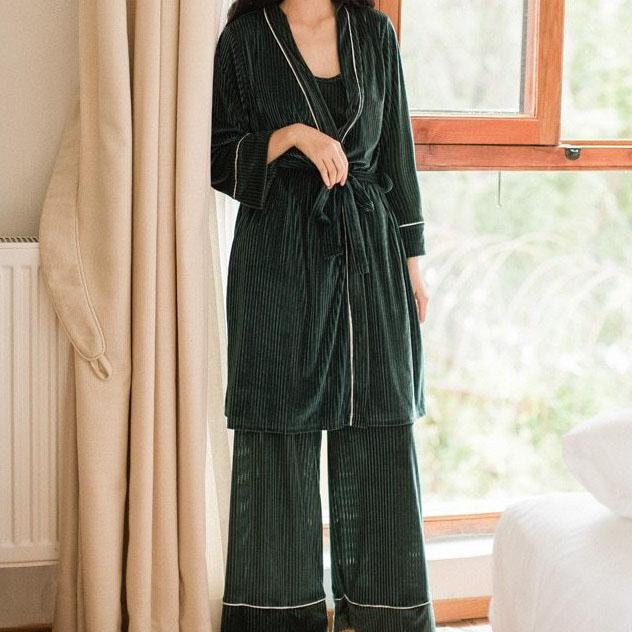 Naisten Vihreä Sametti Pyjama