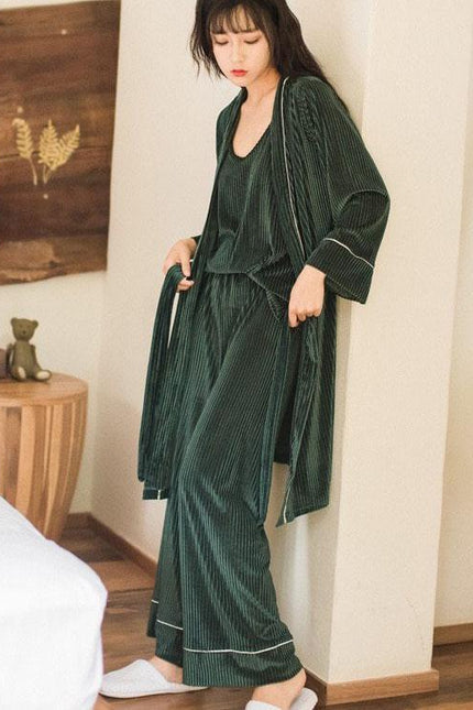 Pyjama Femme Velours Vert
