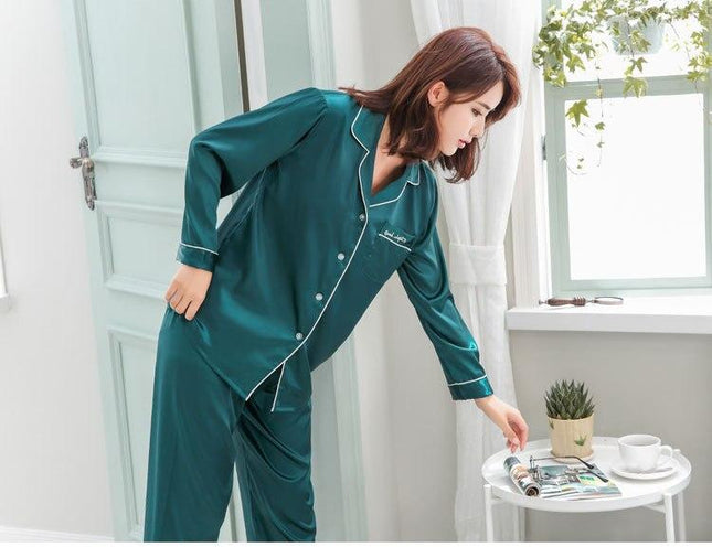 Naisten Vihreä Satiini Pyjama