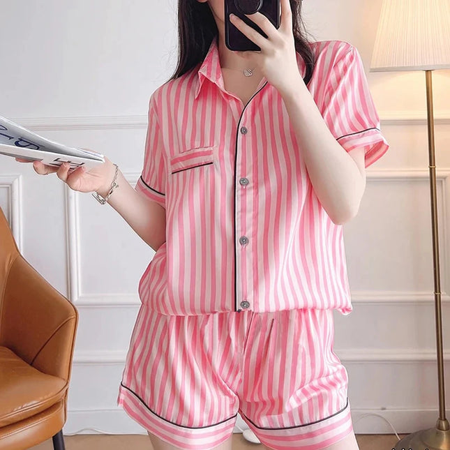 Pyjama satin femme Rose Clair