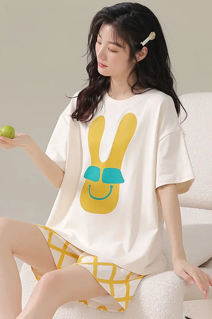 Pyjashort Femme Lapin