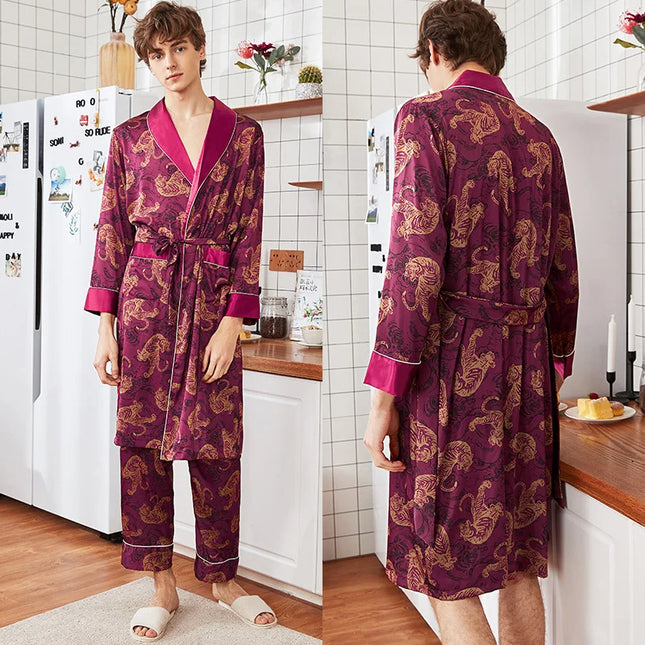 Robe de Chambre Homme Tigre Rouge