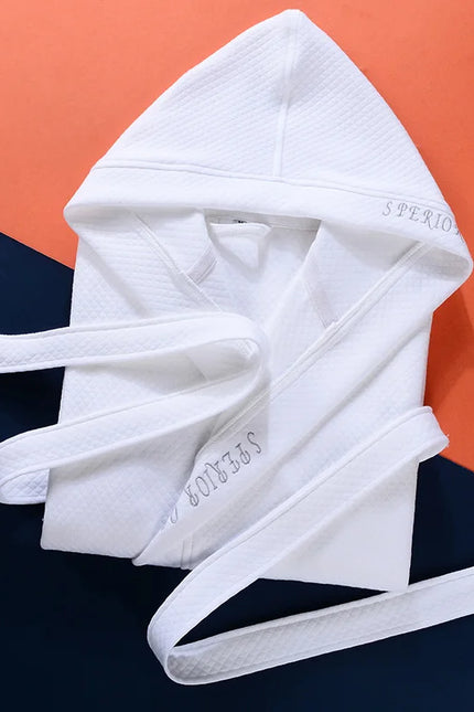 Peignoir de Bain Blanc à Capuche