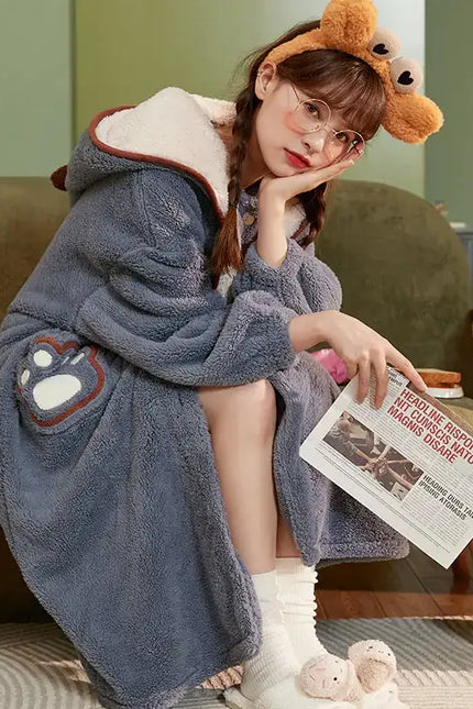 Robe de Chambre Femme Gris Foncé