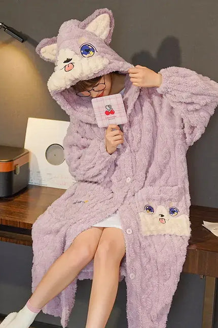 Robe de Chambre Femme Violet Clair