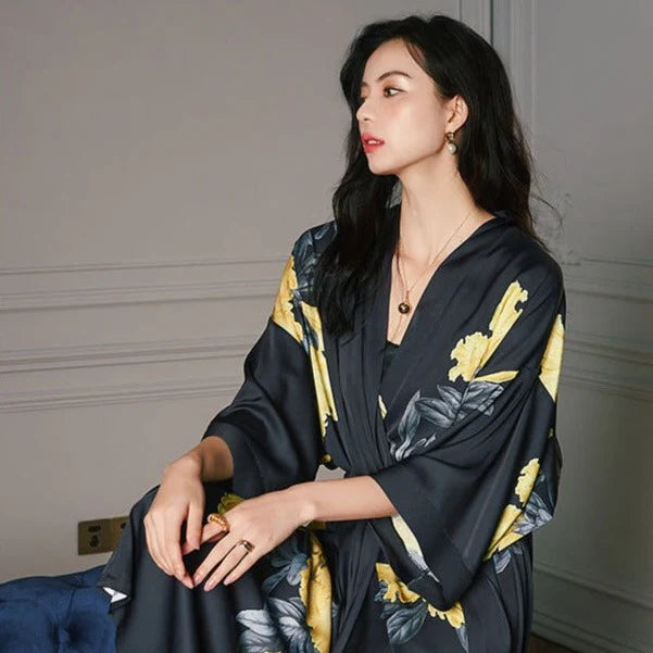 Kukallinen Kimono Kylpytakki