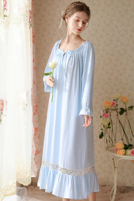 Robe de Chambre Longue Femme Bleue