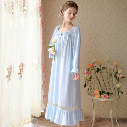 Robe de Chambre Longue Femme Bleue