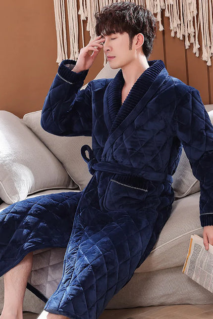 Peignoir Homme Luxe Bleu Foncé