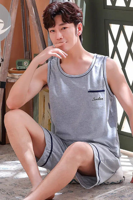 Pyjashort Homme Gris Clair