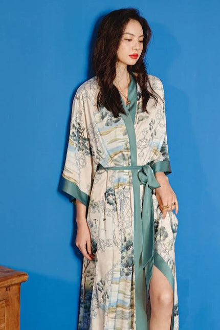 Peignoir Satin Long Femme