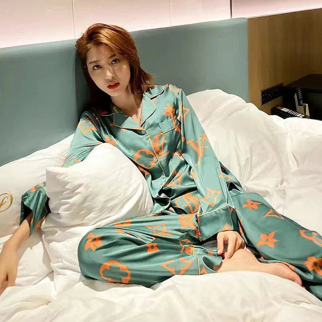 Pyjama satin femme Vert Clair