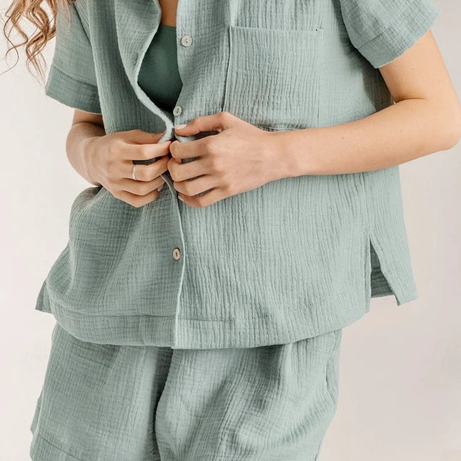 Pyjashort Femme Vert Pastel