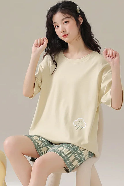 Pyjashort Femme Jaune
