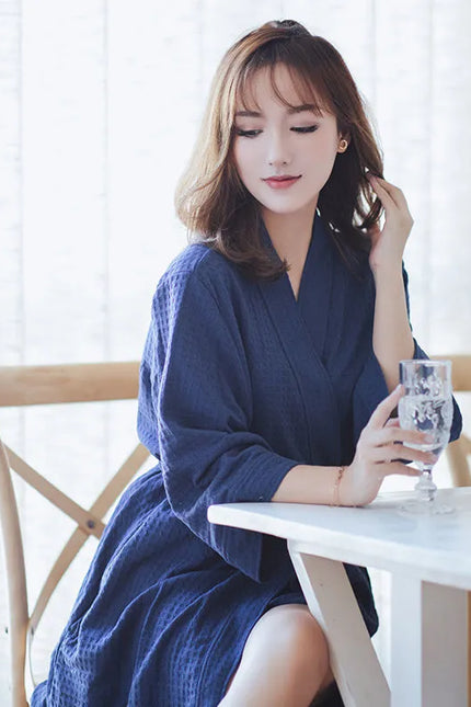 Peignoir Femme Bleu Foncé