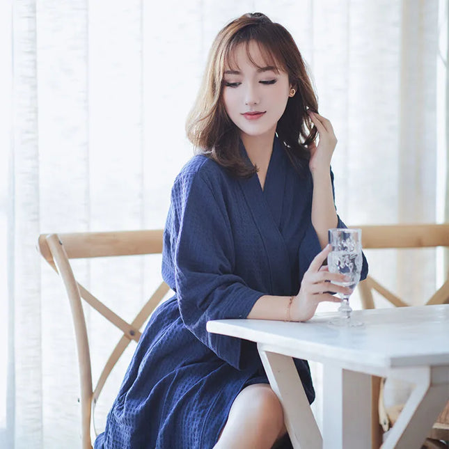 Peignoir Femme Bleu Foncé
