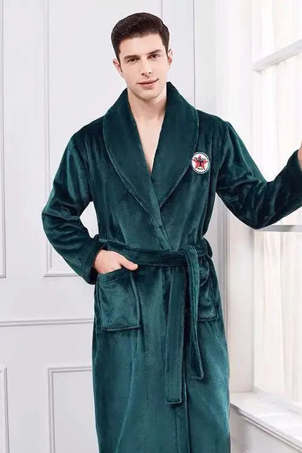 Peignoir Homme Polaire Vert Noirci