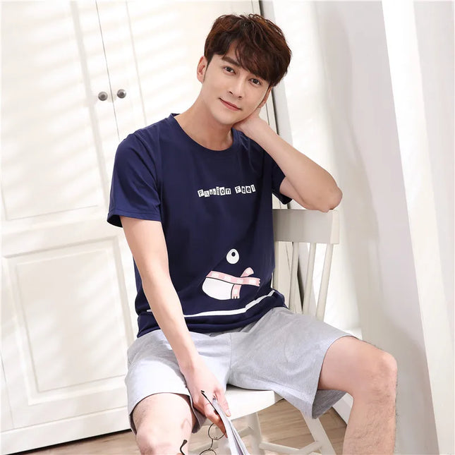Pyjashort Homme Bleu Marine