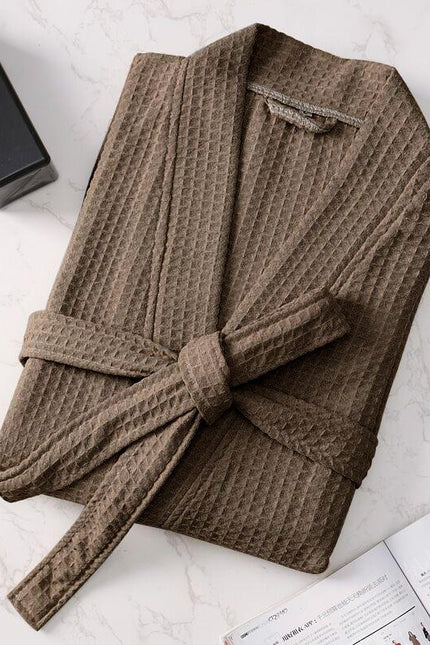 Robe de Chambre Homme Gaufre Marron