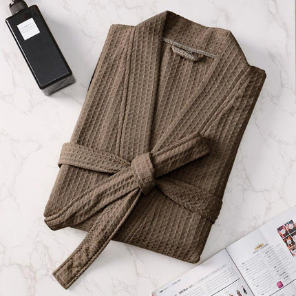 Robe de Chambre Homme Gaufre Marron