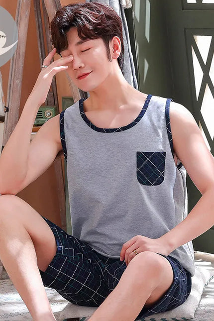 Pyjashort Homme Carreaux
