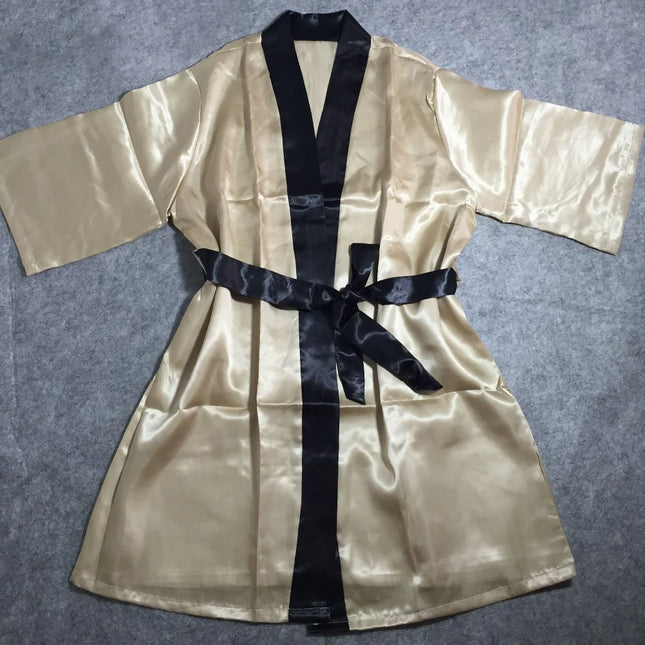 Robe de Chambre Courte Femme Dorée et Noire