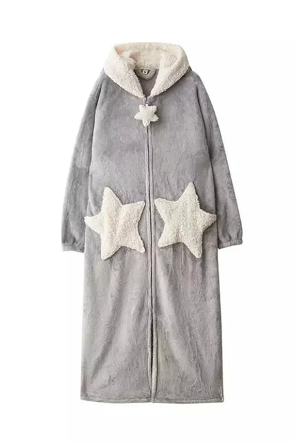 Miesten Pitkä Fleece Kylpytakki