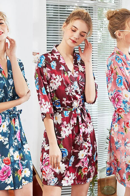 Lyhyt Satiini Kimono