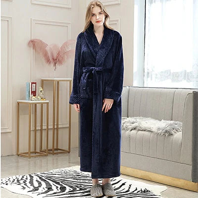 Miesten Pitkä Fleece Kylpytakki