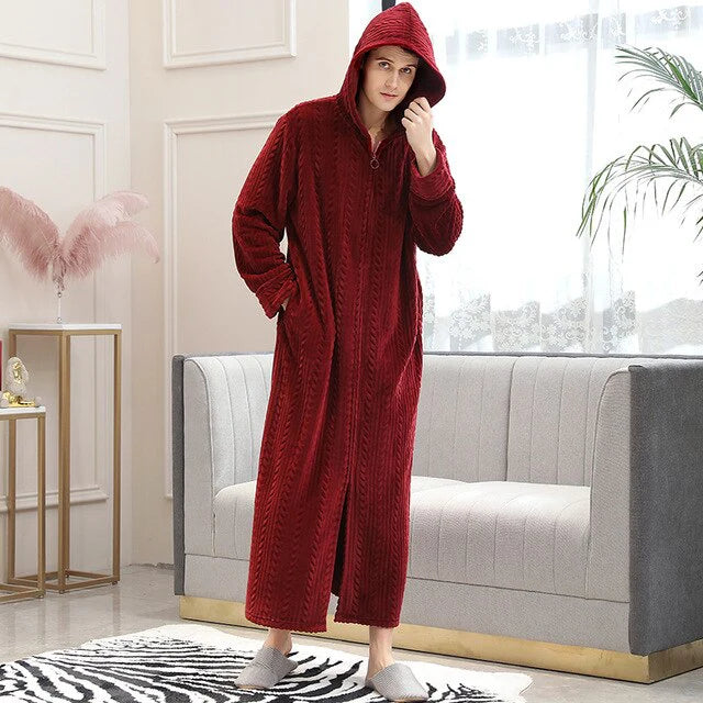 Robe de Chambre Homme Polaire Rouge
