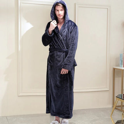 Peignoir Homme Capuche Bleu