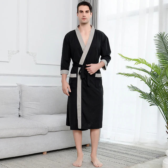Peignoir Court Homme Coton-Peignoir Avenue