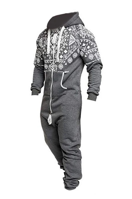 Miesten Harmaa Fleece Haalari